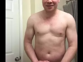 Naked dude shows off the results of hitting the gym